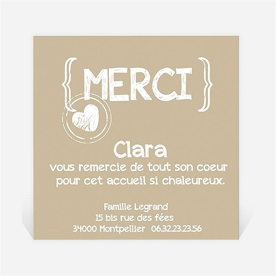 Remerciement naissance bande dessinée pictogrammes