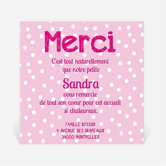 Remerciement naissance C est une sacré fille réf.N30065