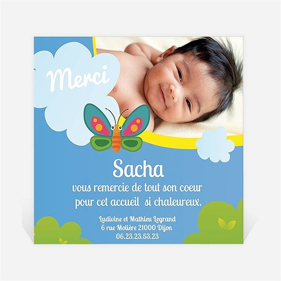 Remerciement naissance home sweet