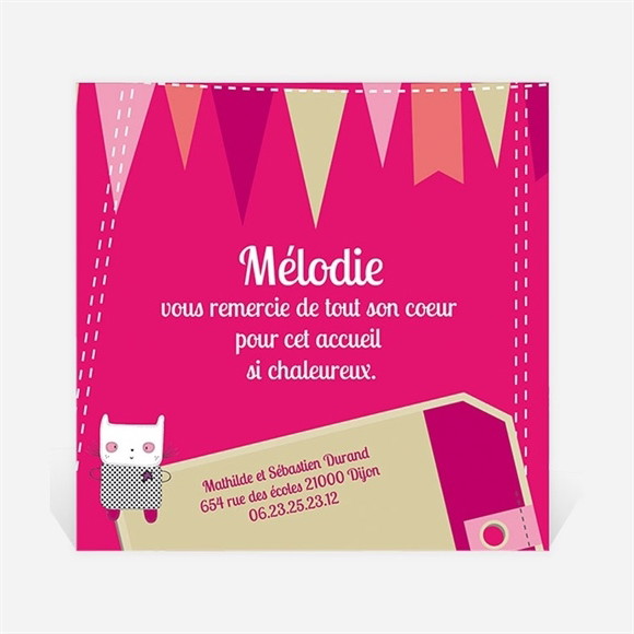 Remerciement naissance Ma Petite Mélodie réf.N30074