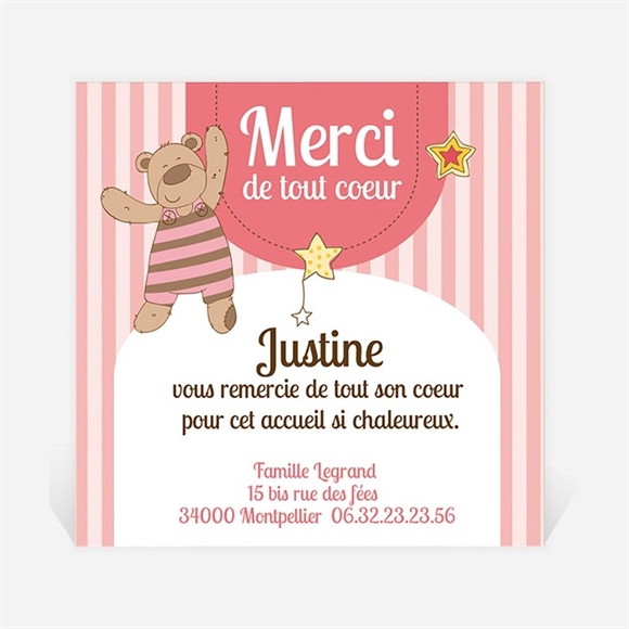 Remerciement naissance Annonce vintage illustration réf.N30080