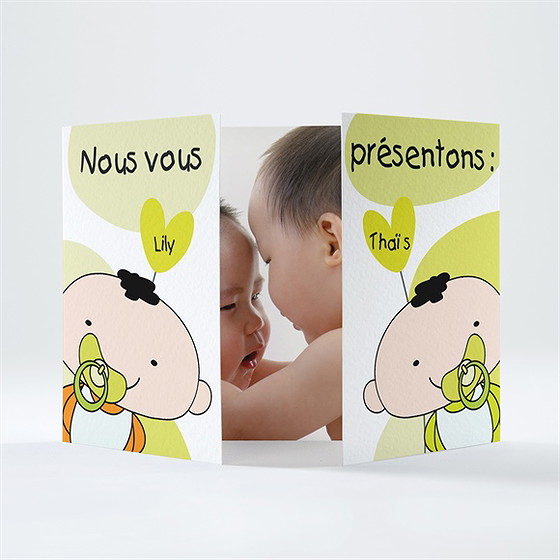 Faire-part naissance nos 2 jumeaux