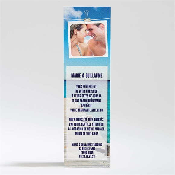 Remerciement mariage Sur le ponton réf.N200165