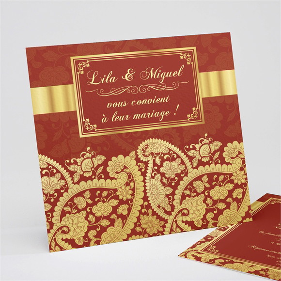 Faire-part mariage Inspiration Bollywood réf.N31134