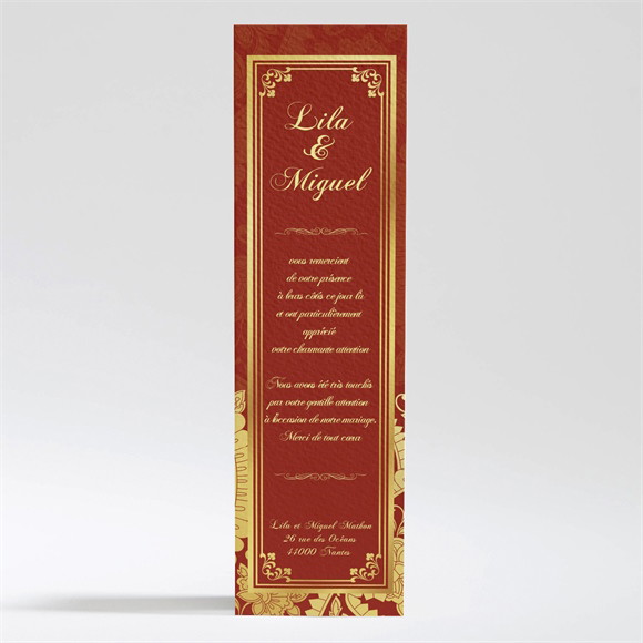 Remerciement mariage Inspiration Bollywood réf.N200161