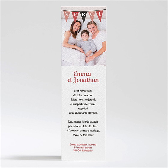 Remerciement mariage mariage sous les fanions