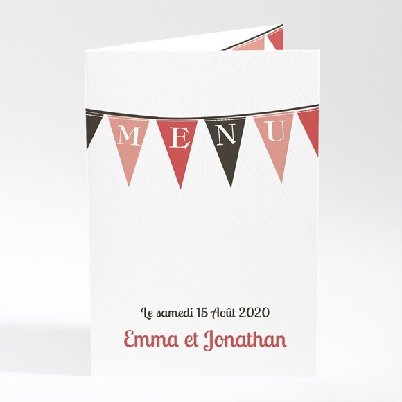 Menu mariage Mariage sous les fanions réf.N401151