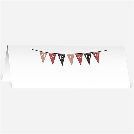 Marque-place mariage mariage sous les fanions