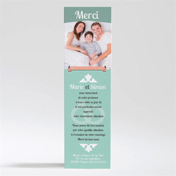 Remerciement mariage Silhouettes noires et blanches réf.N200164