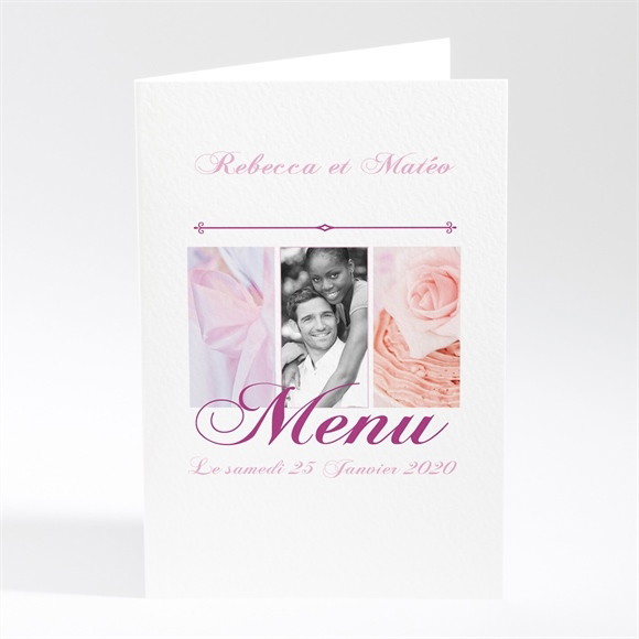 Menu mariage Dans un lit de roses réf.N401156