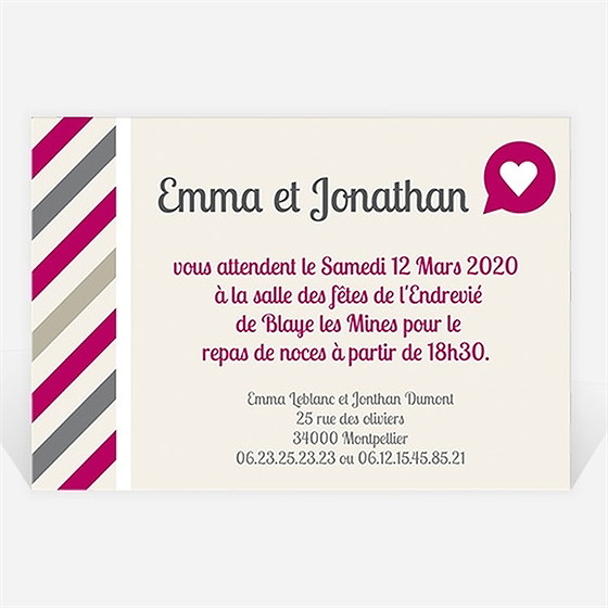 Carton d'invitation mariage vous êtes invités