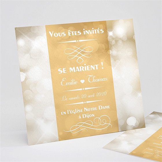 Faire-part mariage scintillements
