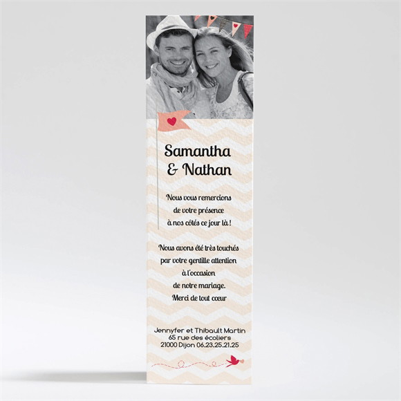 Remerciement mariage L'enclos de notre Amour réf.N200173