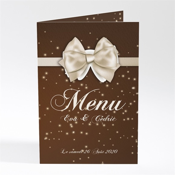 Menu mariage Marron et doré réf.N401172