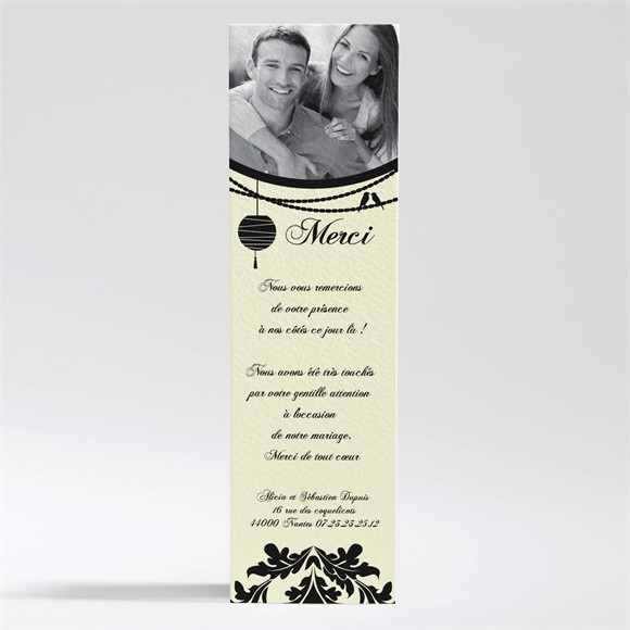 Remerciement mariage Oiseaux à l'Encre de Chine réf.N200182