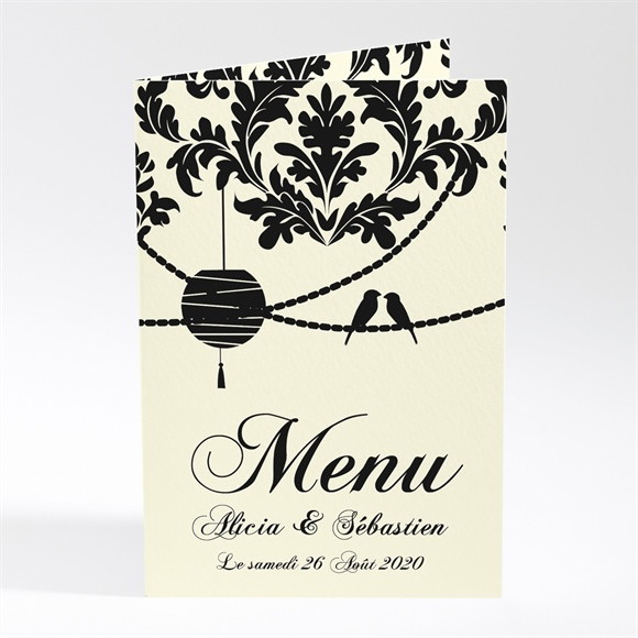 Menu mariage Oiseaux à l'Encre de Chine réf.N401171
