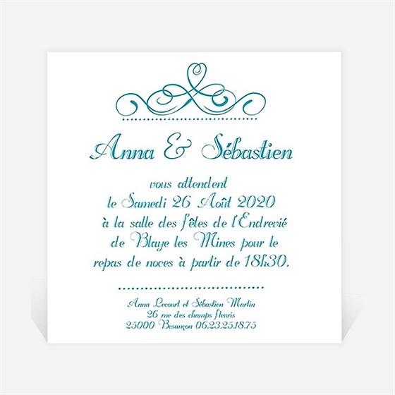 Carton d'invitation mariage invitation avec photo original
