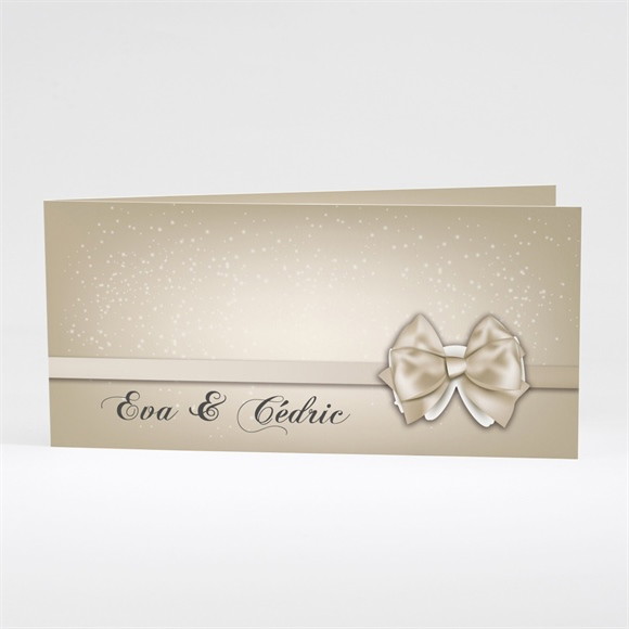 Faire-part mariage Petit Noeud doré réf.N43118