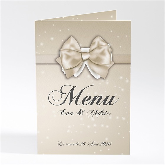 Menu mariage petit noeud doré