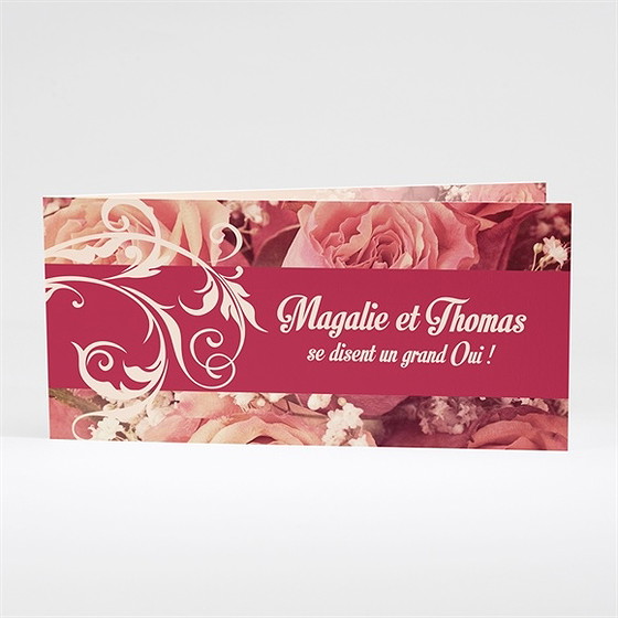 Faire-part mariage fleurs romantiques