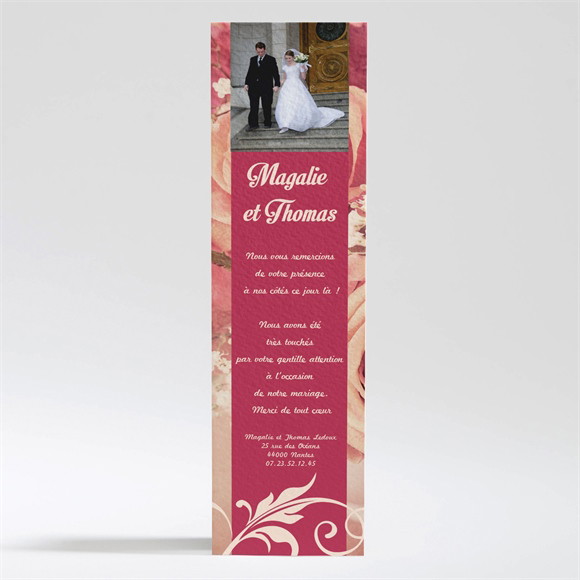 Remerciement mariage Fleurs romantiques réf.N200190