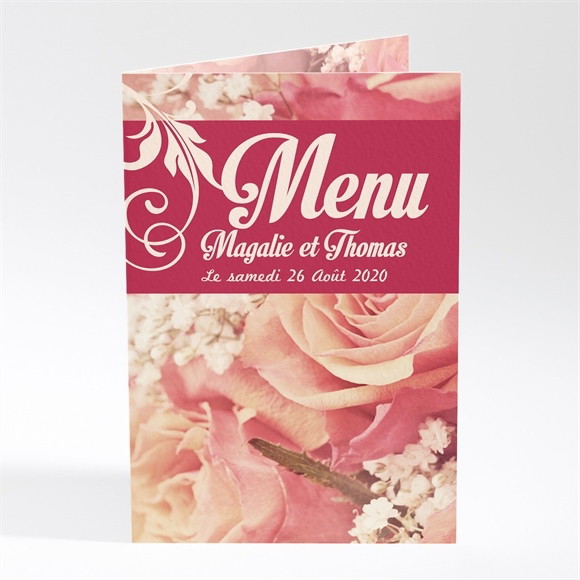 Menu mariage Fleurs romantiques réf.N401179