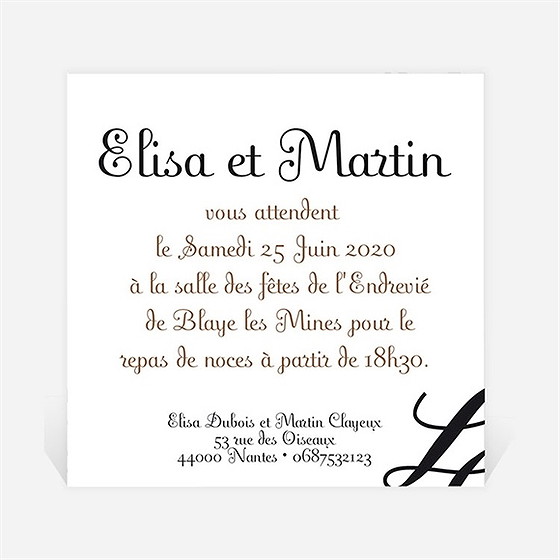 Carton d'invitation mariage enfin le jour j est arrivé !