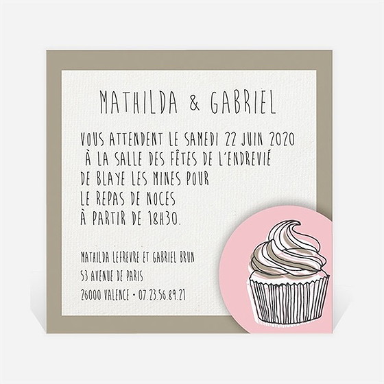 Carton d'invitation mariage classique recto verso