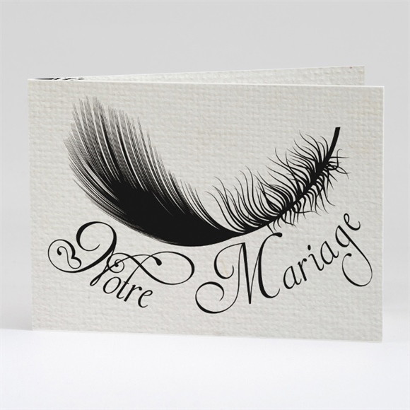 Faire-part mariage Plume noire réf.N42116