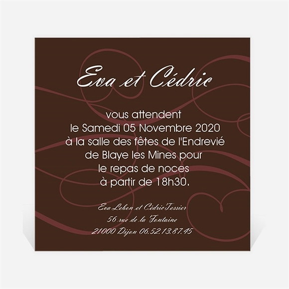 Carton d'invitation mariage Symboles d'Amour réf.N300127