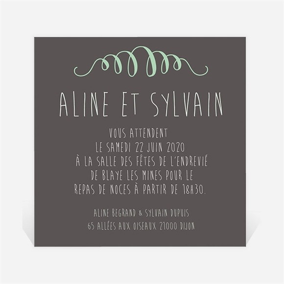 Carton d'invitation mariage Oui avec photo! réf.N300122