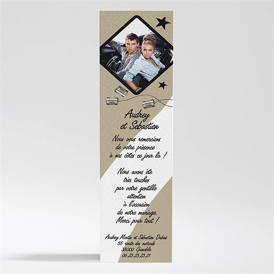 Remerciement mariage moto vintage