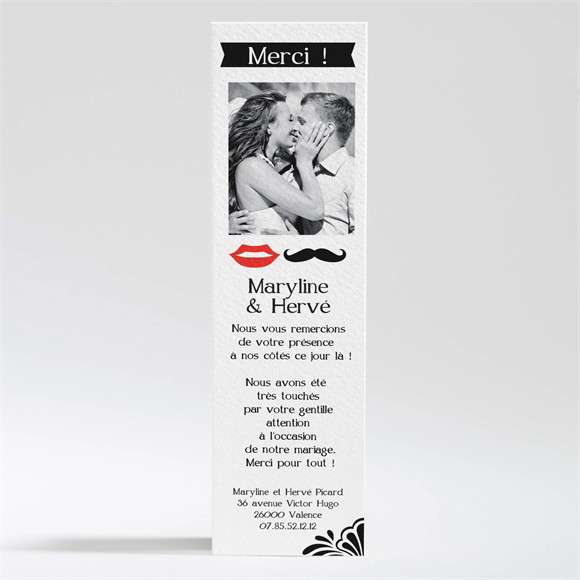 Remerciement mariage Humouristique tendance photo réf.N200211