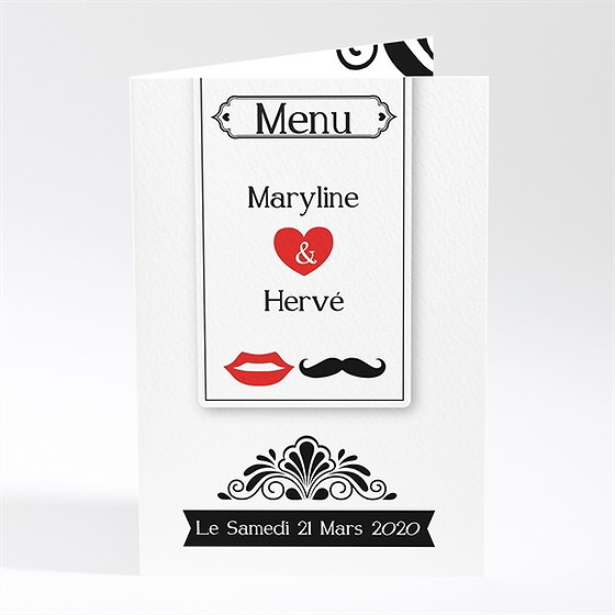 Menu mariage humouristique tendance photo