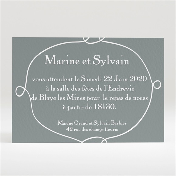 Carton d'invitation mariage Toi + Moi réf.N120190