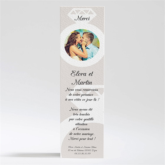 Remerciement mariage notre diamant