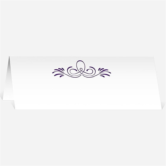 Marque-place mariage médaillon violet et photos