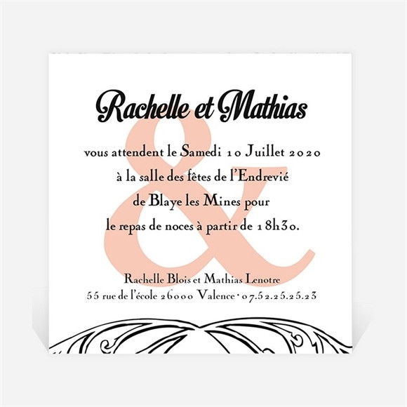Carton d'invitation mariage Pour le meilleur réf.N300145