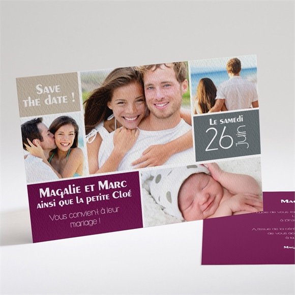 Faire-part mariage Mosaïque de nos photos réf.N14119