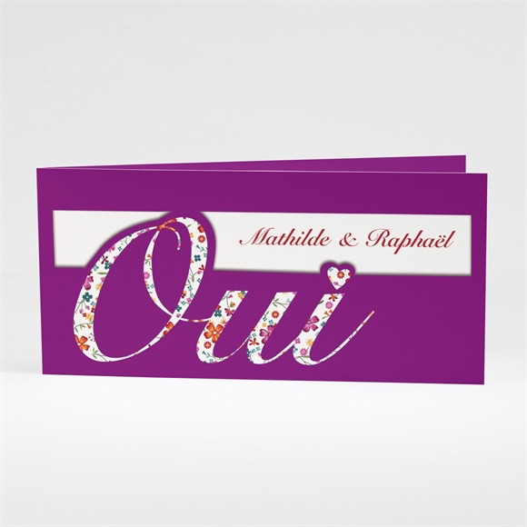 Faire-part mariage Oui en fleurs photos réf.N43127