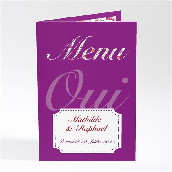 Menu mariage Oui en fleurs photos réf.N401215