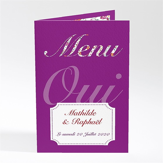 Menu mariage oui en fleurs photos