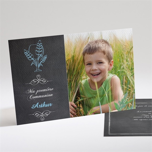 Faire-part communion Coupe et épis de blé réf.N14124