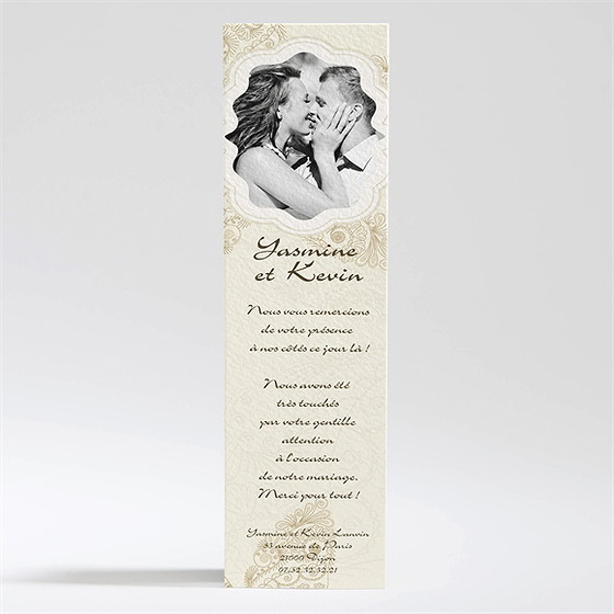 Remerciement mariage romantique byzantin