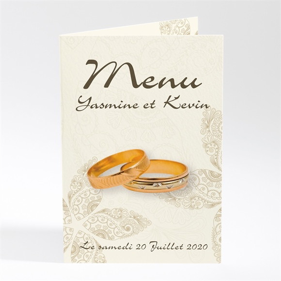 Menu mariage Romantique byzantin réf.N401220