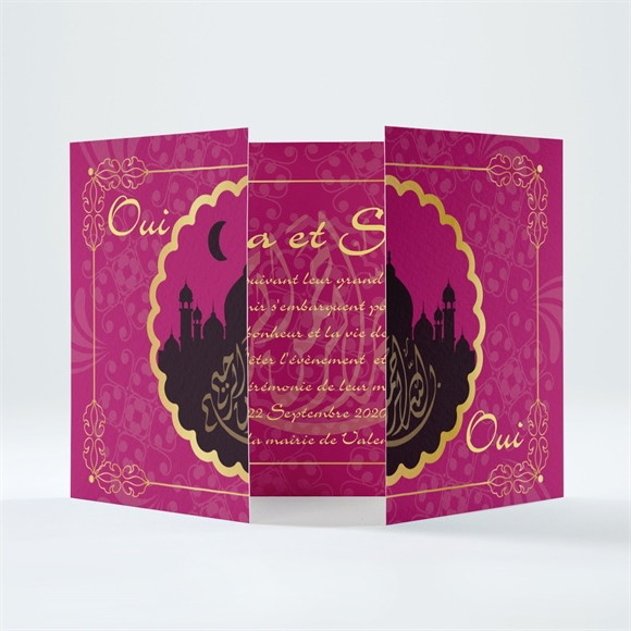 Faire-part mariage Noir et violet réf.N70129