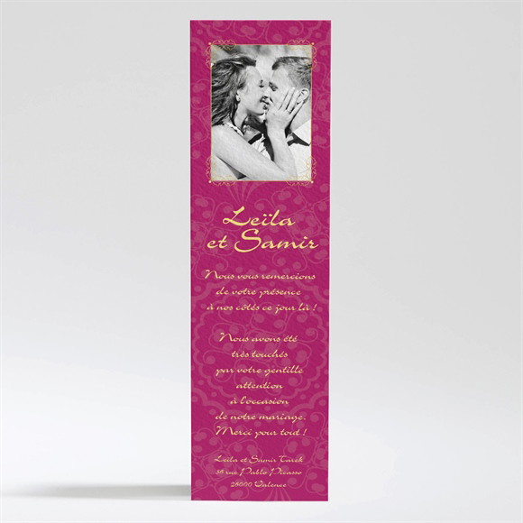 Remerciement mariage Noir et violet réf.N200228