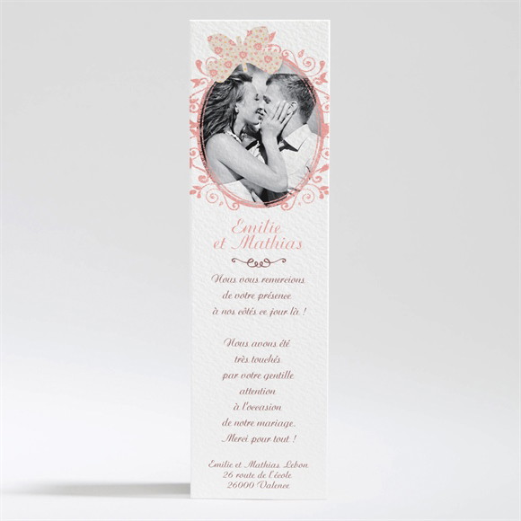 Remerciement mariage Médaillon et banderoles réf.N200229