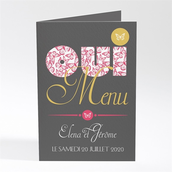 Menu mariage Rose et Noir réf.N401225