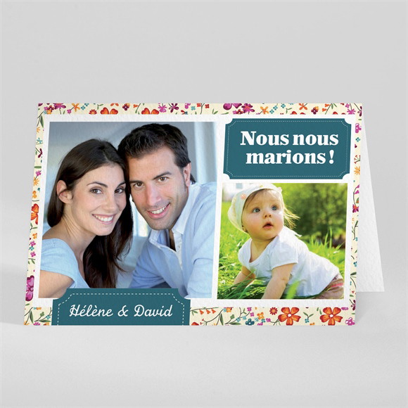 Faire-part mariage Liberty fruité réf.N41014